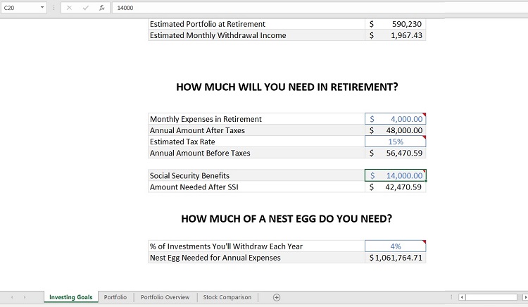 Excel Retirement Investing Spreadsheet
